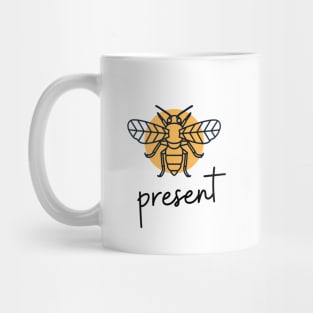 BEE PRESENT | Punny Mindfulness | Buzzy Yellow Bee Mug